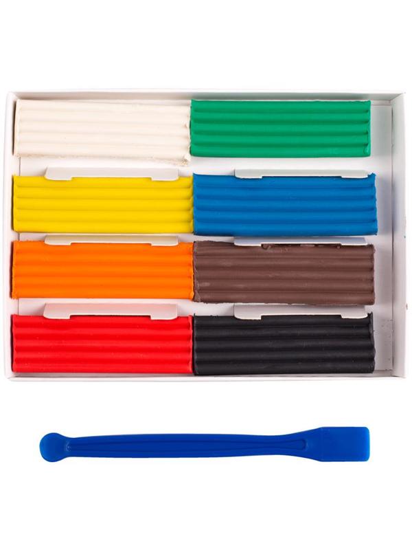 Пластилин Гамма Классический, 8 цв, со стеком, картон. упак., 160г, 281031