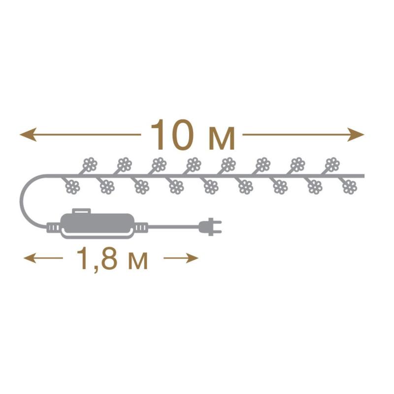 Электрогирлянда Vegas Цветочки 80 мульти, 8 реж.  10 м 55084