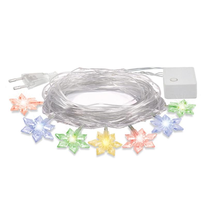 Электрогирлянда Vegas Цветочки 80 мульти, 8 реж.  10 м 55084