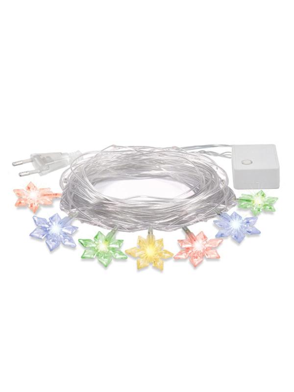 Электрогирлянда Vegas Цветочки 80 мульти, 8 реж.  10 м 55084