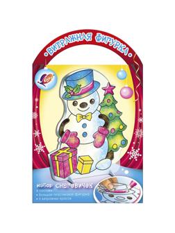 Набор красок по стеклу с трафаретом Луч Снеговичок, 31С 2058-08