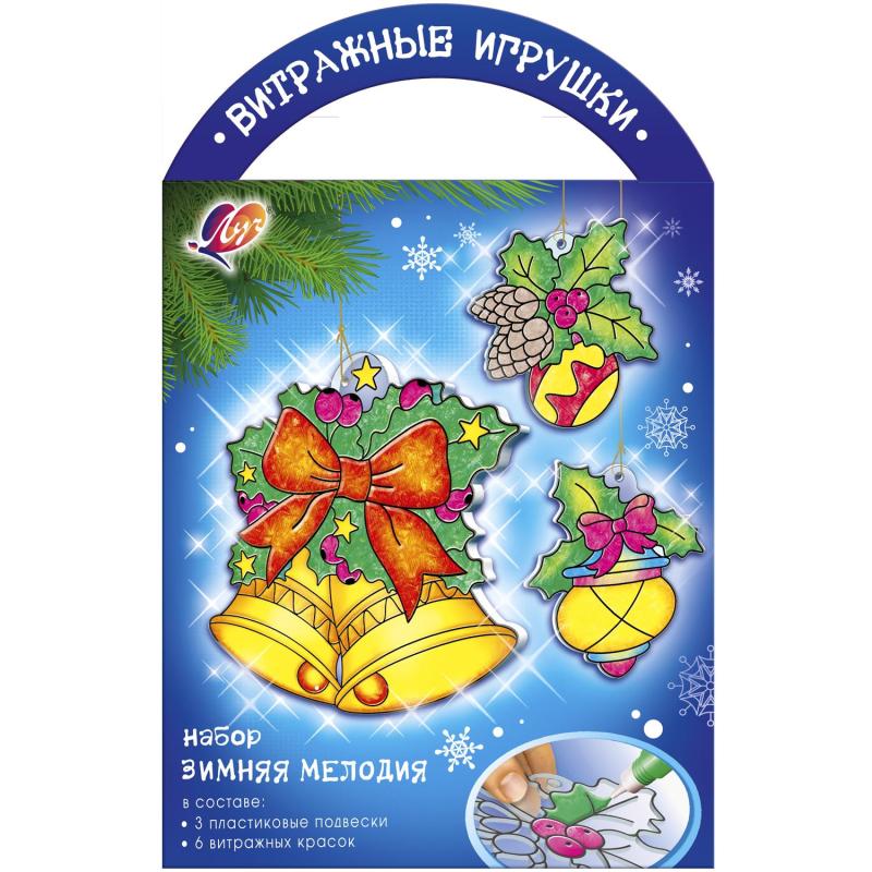 Набор красок по стеклу с трафаретом Луч Зимняя мелодия, 31С 2061-08