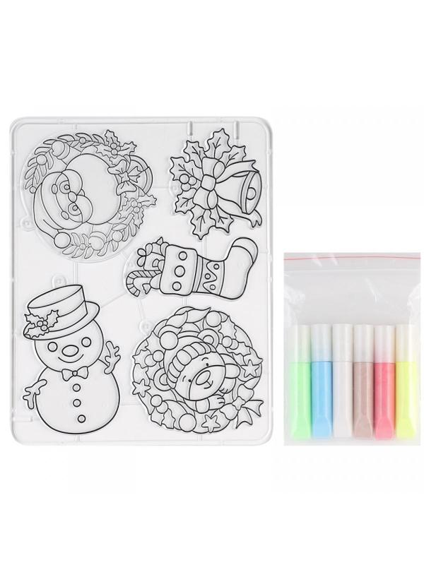 Набор красок по стеклу с трафаретом Луч Новогодняя сказка,31С 2060-08