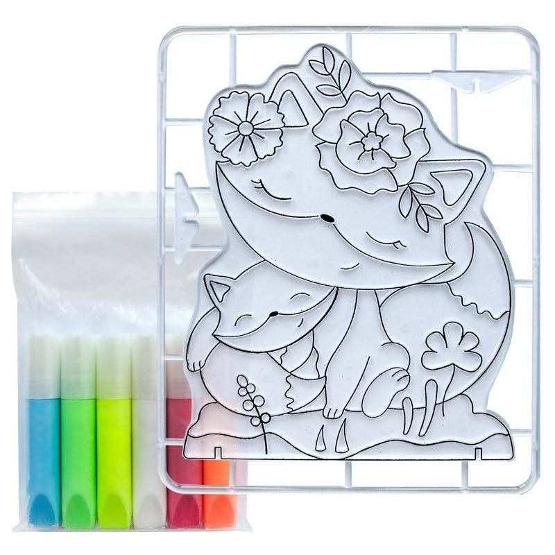 Набор красок по стеклу с трафаретом Луч Лисички, 31С 2049-08