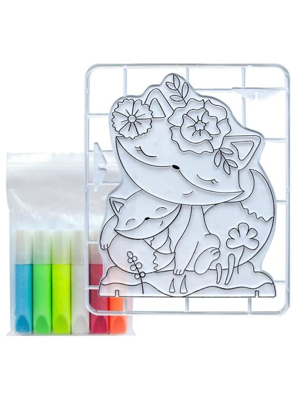 Набор красок по стеклу с трафаретом Луч Лисички, 31С 2049-08