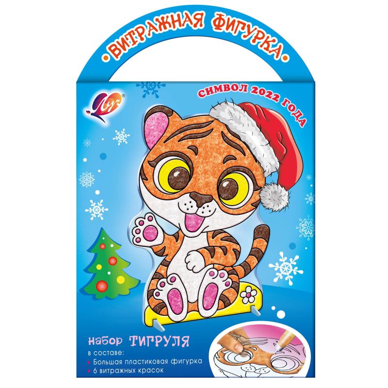 Набор красок по стеклу с трафаретом Луч Тигруля, 31С 2057-08