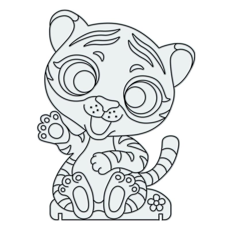 Набор красок по стеклу с трафаретом Луч Тигруля, 31С 2057-08