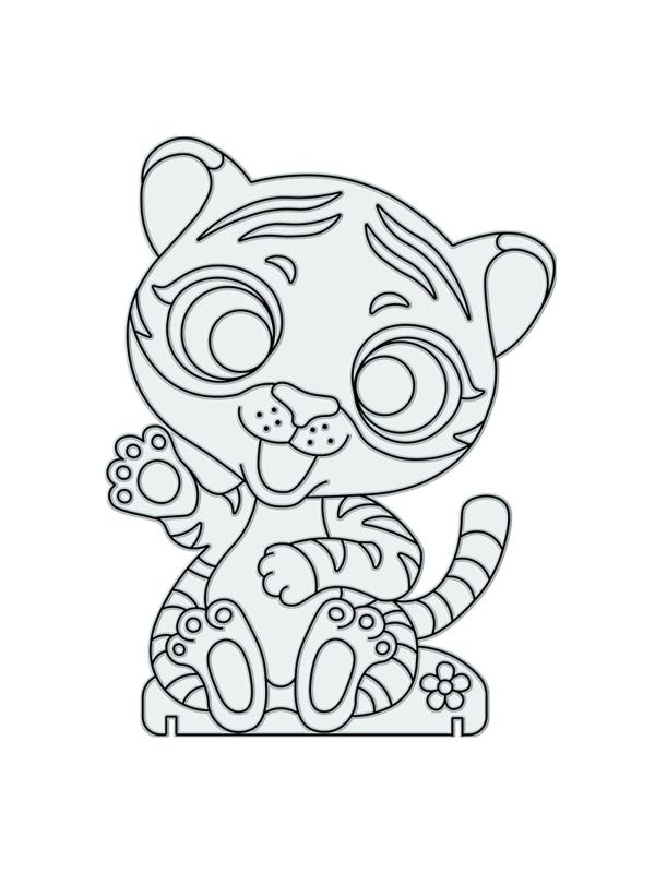 Набор красок по стеклу с трафаретом Луч Тигруля, 31С 2057-08