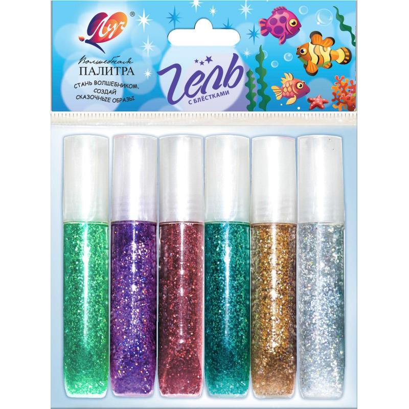 Набор для творчества Луч Гель блеск в тубах 5 мл,6цв.,(в ассор),31С 1999-08