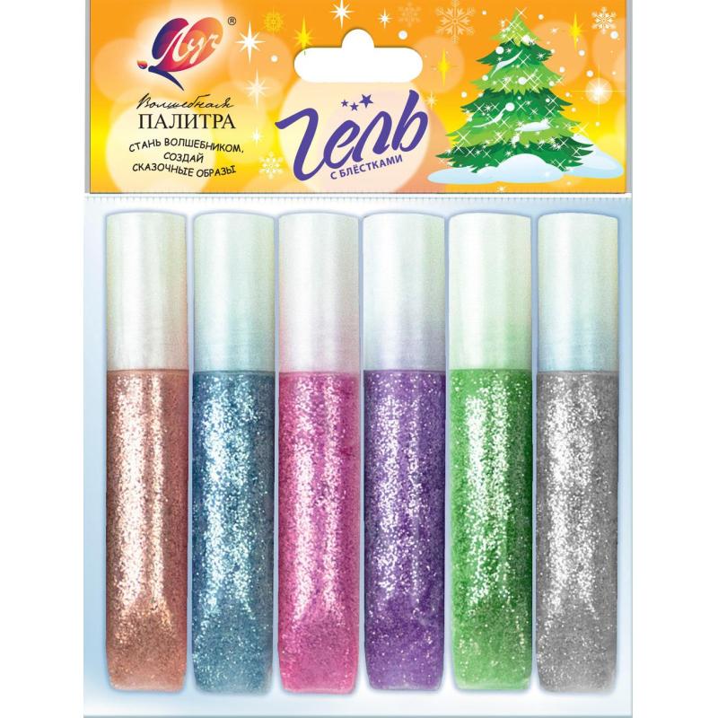 Набор для творчества Луч Гель блеск в тубах 5 мл,6цв.,(в ассор),31С 1999-08