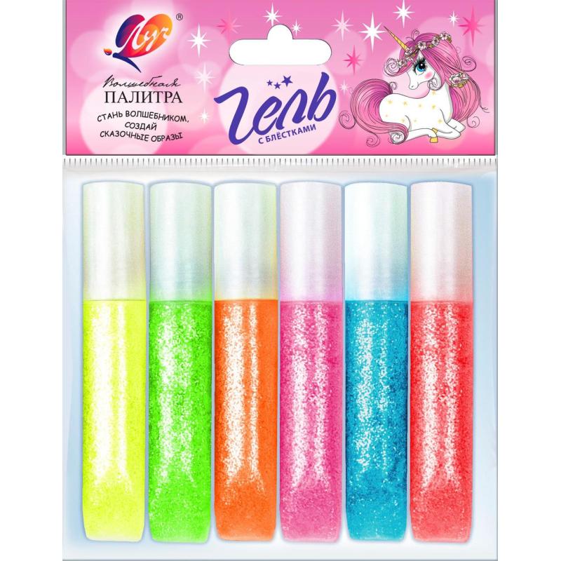Набор для творчества Луч Гель блеск в тубах 5 мл,6цв.,(в ассор),31С 1999-08
