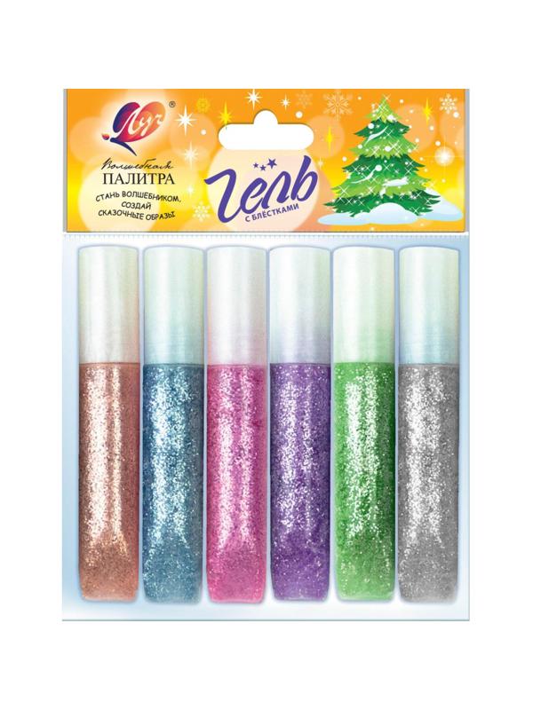 Набор для творчества Луч Гель блеск в тубах 5 мл,6цв.,(в ассор),31С 1999-08