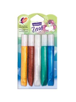 Набор для творчества Луч Гель с блестками ПЕРЛАМУТРОВЫЙ 5 цв., туба 10 мл