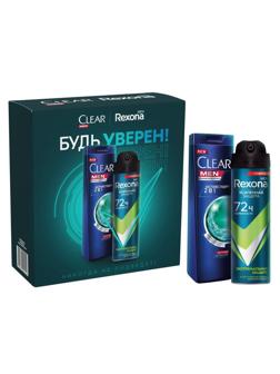 Подарочный набор REXONA & CLEAR БУДЬ УВЕРЕН дезодорант 150мл,шампунь 200 мл