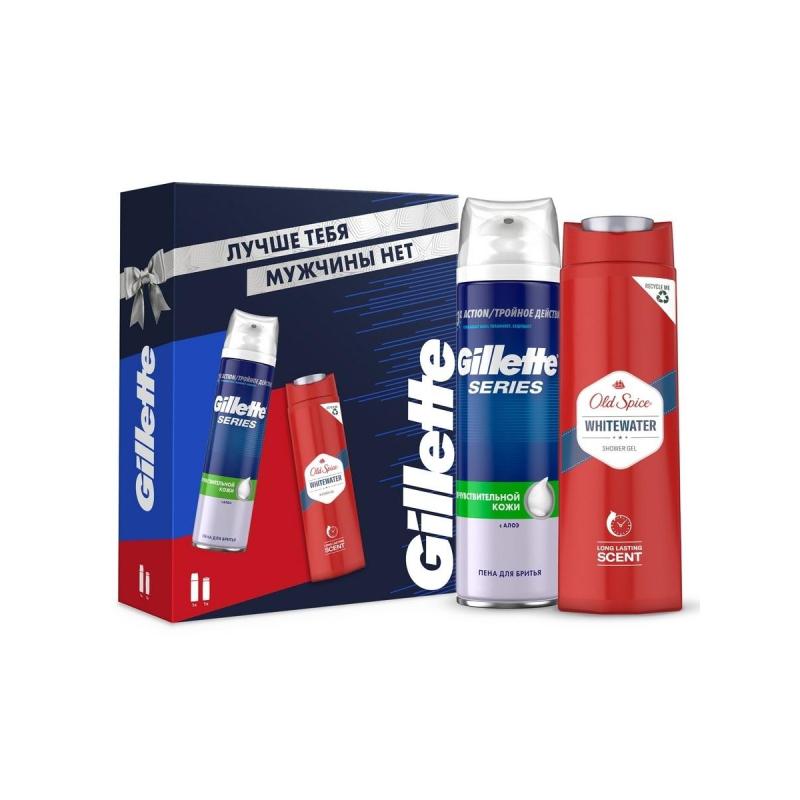 Подарочный набор GILLETTE пена д/бр 250 мл, OLD SPICE гель д/д 250 мл