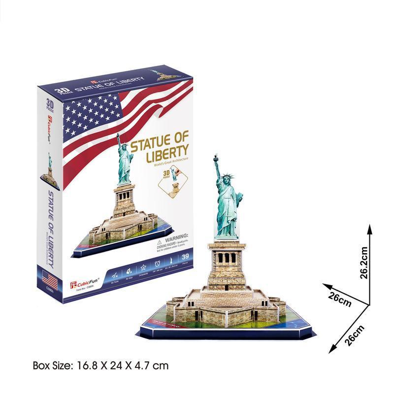Пазл 3D CubicFun Статуя Свободы, 39 деталей C080h