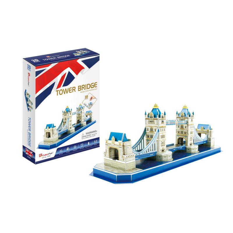 Пазл 3D CubicFun Тауэрский мост, 52 детали C238h