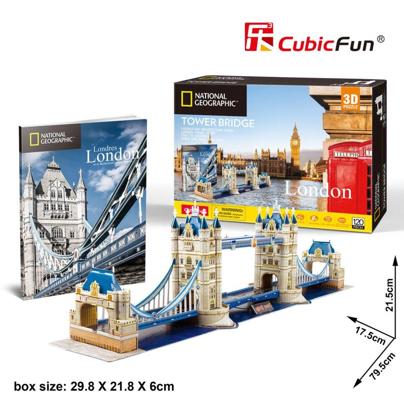 Пазл 3D CubicFun National Geographic Тауэрский мост, 120 деталей DS0978h