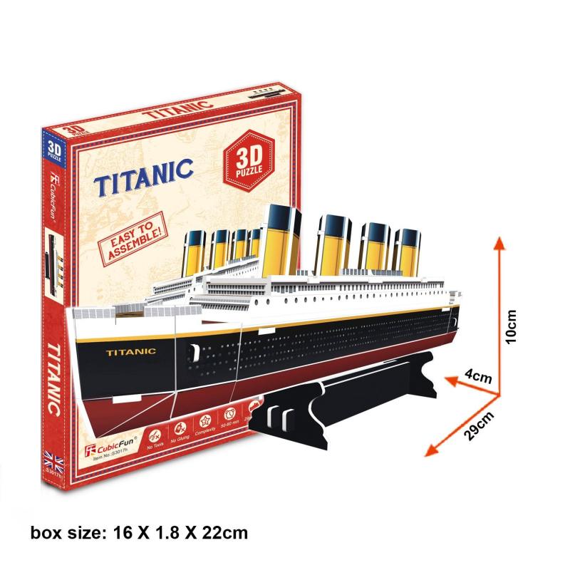 Пазл 3D CubicFun Титаник, 30 деталей S3017h