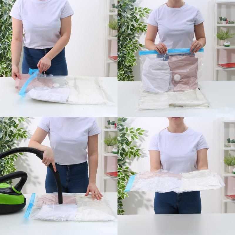 Пакет вакуумный  для хранения вещей Доляна, 50x60 см, прозрачный,642641