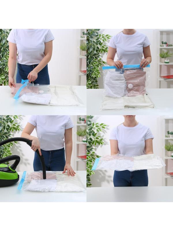 Пакет вакуумный  для хранения вещей Доляна, 50x60 см, прозрачный,642641