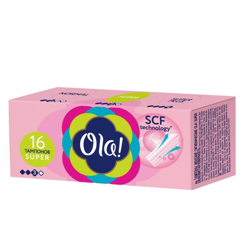 Тампоны Ola! TAMPONS SUPER Шелковистая поверхность 16шт/уп