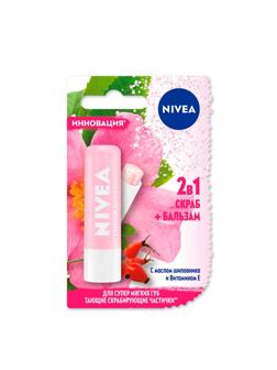 Бальзам д/губ+скраб 2в1  Nivea c маслом шипов и витамин Е,4,8 гр, 88023