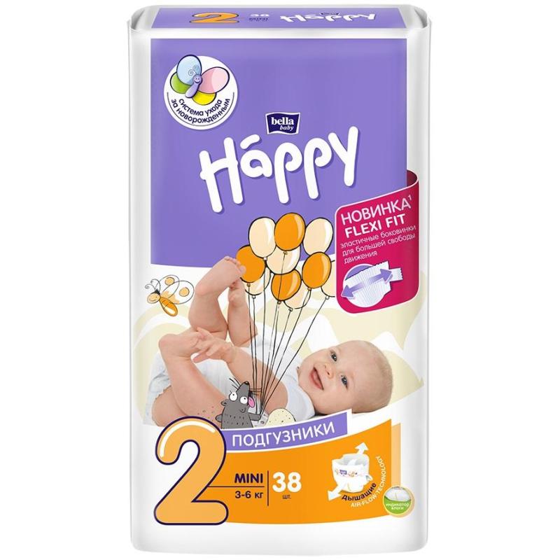 Подгузники для детей bella baby Happy Mini  3-6кг 38шт/уп  BB-054-MI38-013