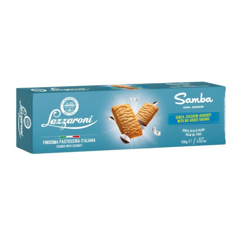 Печенье 'Самба' кокосовое без сахара ТМ Lazzaroni 100г