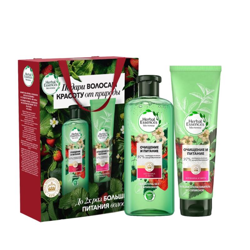 Подарочный набор Herbal Essences шампунь 400 мл, бальзам 180 мл клб. и мята