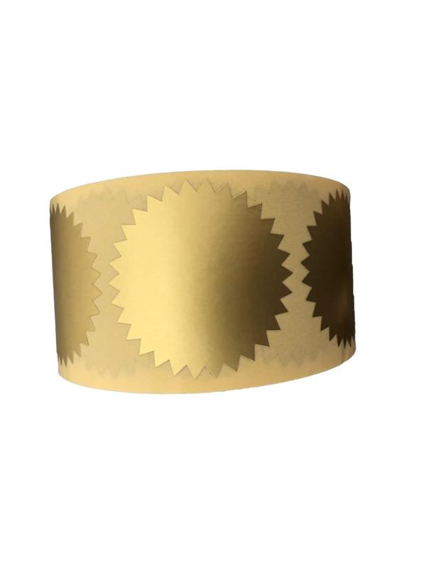 Этикетка для опечатывания документов ЗВЕЗДОЧКА,500 шт/рул, цвет золото