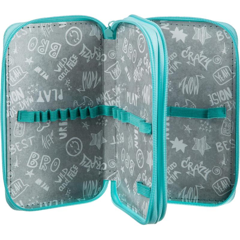 Пенал №1School Русалка 2 отд., ткань, 190х110 мм, ПКТ 11-20