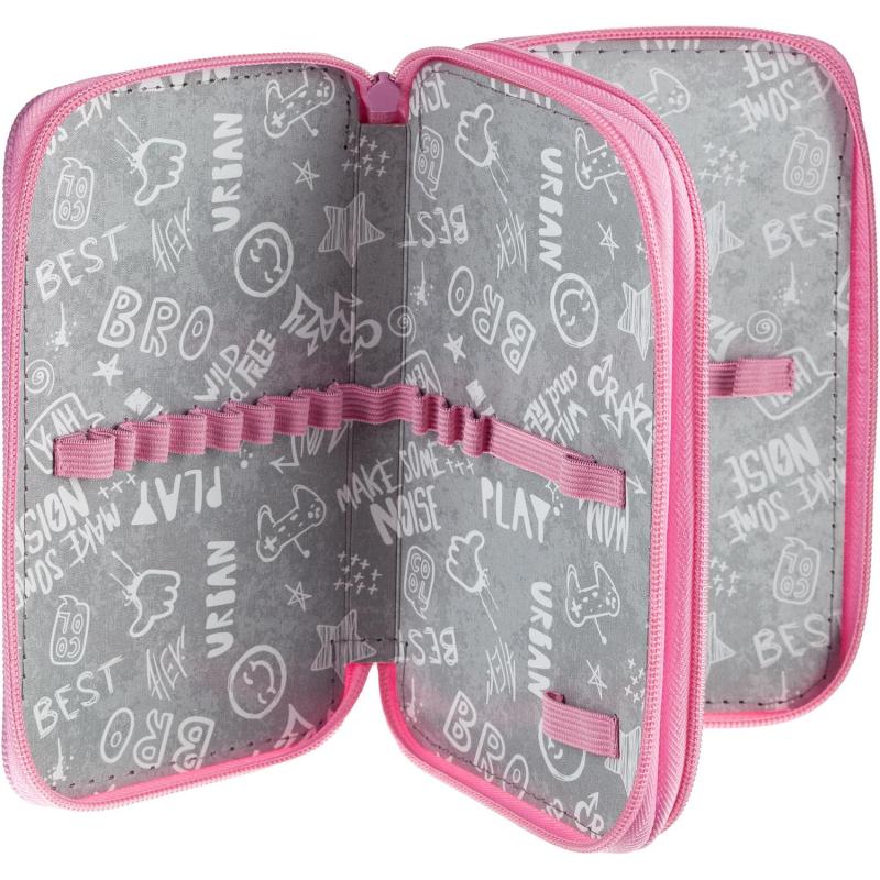Пенал №1School Фея 2 отд., ткань, 190х110 мм, ПКТ 11-20