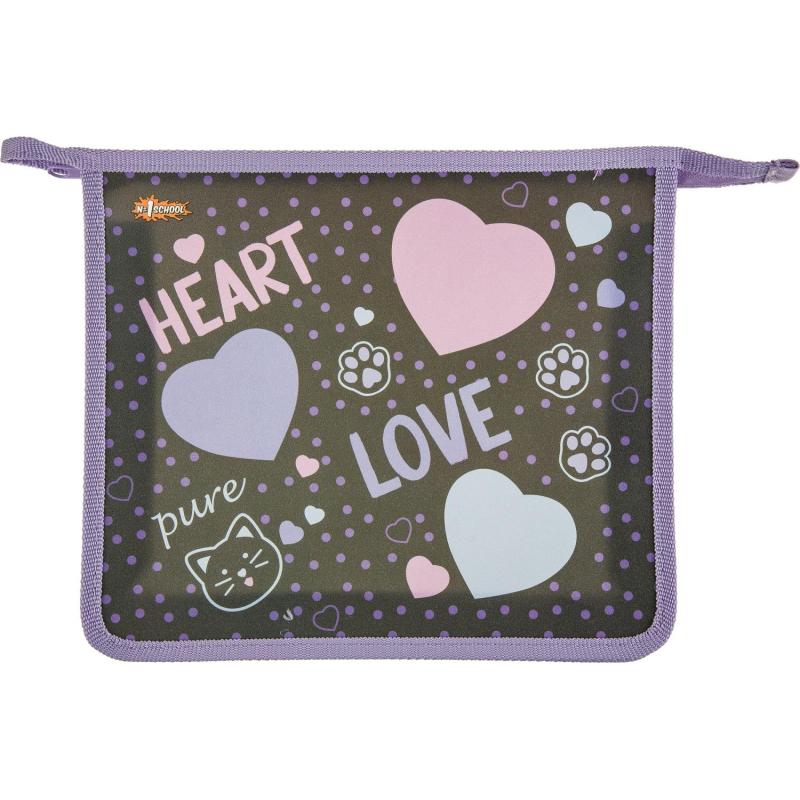 Папка для тетрадей №1School Heart, А5,  пластик, ПТ-713