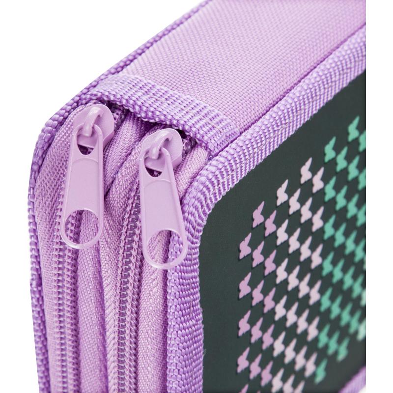 Пенал №1School Butterfly 2 отд.,  выборочный лак, 190x110 мм, ПКК 11