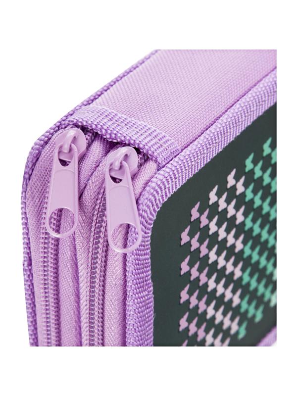 Пенал №1School Butterfly 2 отд.,  выборочный лак, 190x110 мм, ПКК 11