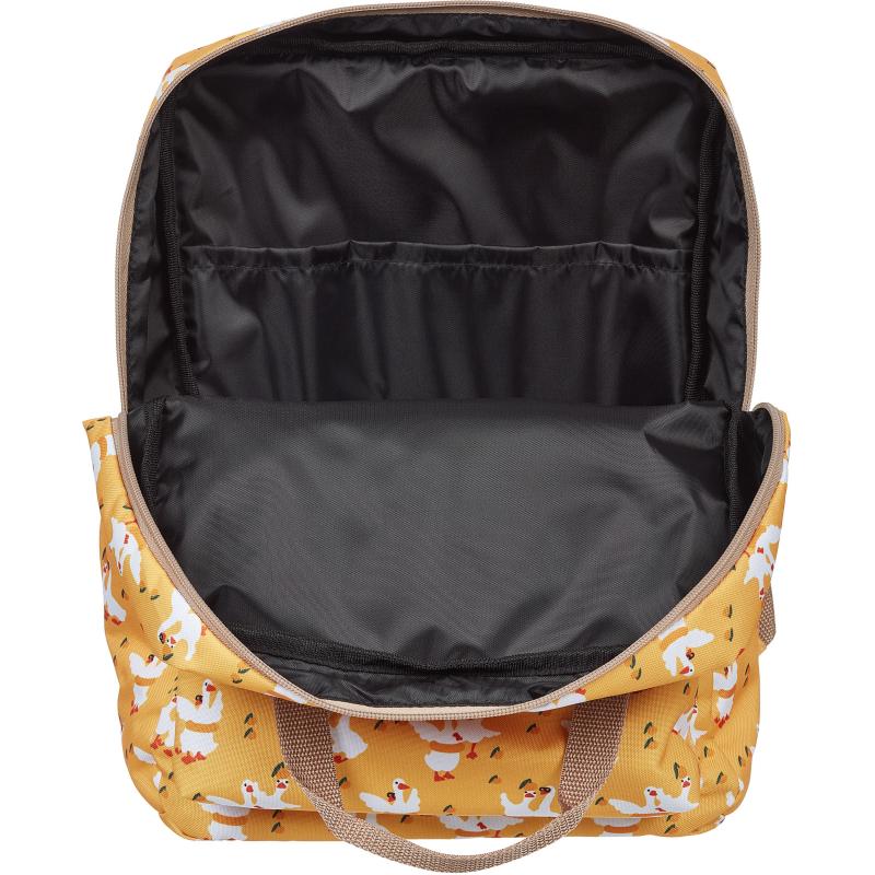 Рюкзак №1School Квадро Гуси,  желтый, 1 отд., 3 кармана,37х28х13