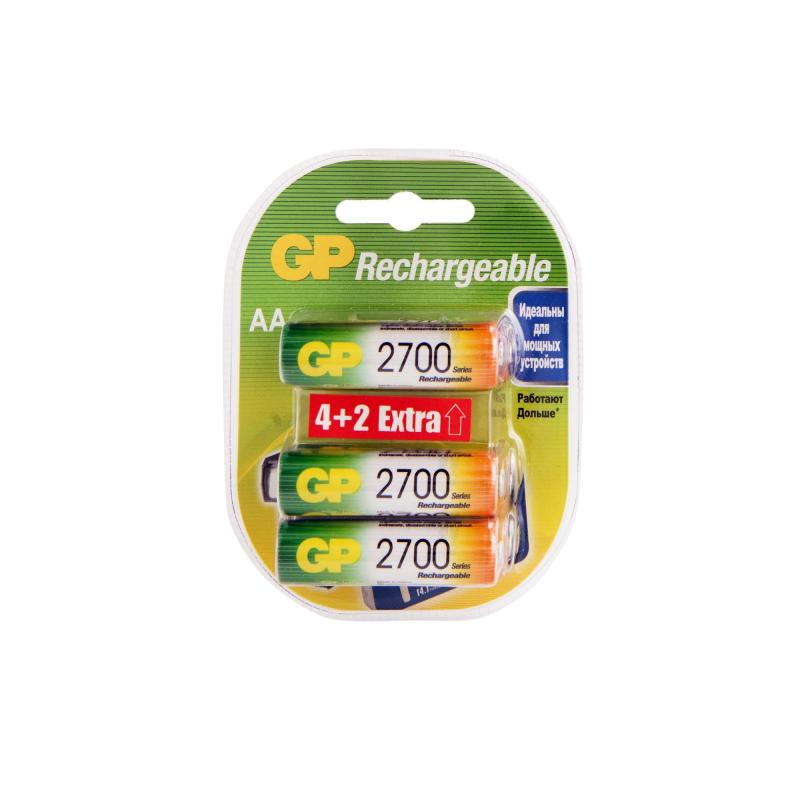 Аккумулятор GP 270AAHC4/2-2CR6 АА 2700 series (min 2600mAh) 6 шт