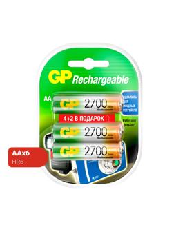 Аккумулятор GP 270AAHC4/2-2CR6 АА 2700 series (min 2600mAh) 6 шт