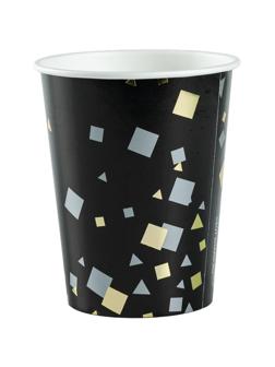 Стакан одноразовый Конфетти Party черный 250мл 6шт/уп,1502-5503