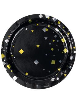 Набор тарелок Конфетти Party черная 17см 6шт/уп,1502-5497