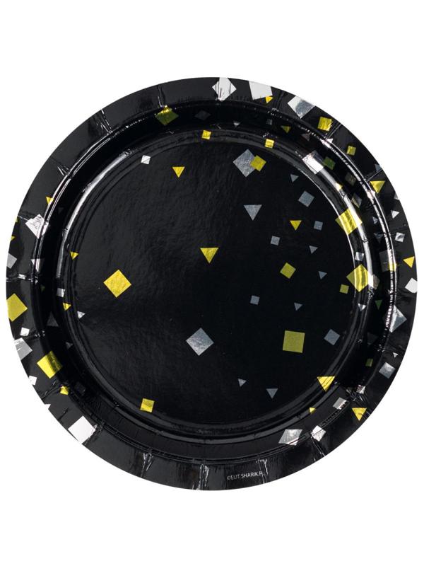 Набор тарелок Конфетти Party черная 17см 6шт/уп,1502-5497