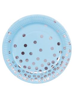 Набор тарелок бум Горошек серебрян 17см 6шт/уп,1502-2874