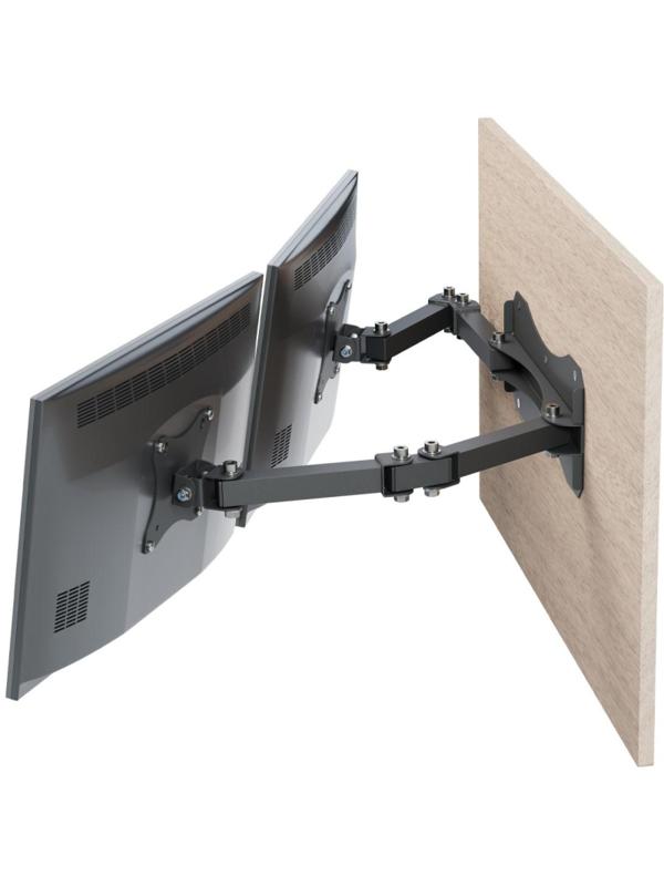 Кронштейн _СНМ для 2 мониторов 'К-512' настенный наклонно-поворотный черный