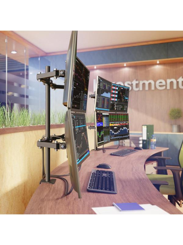 Кронштейн _СНМ для 4 мониторов 'К-504' настольный наклонно-поворотный черн