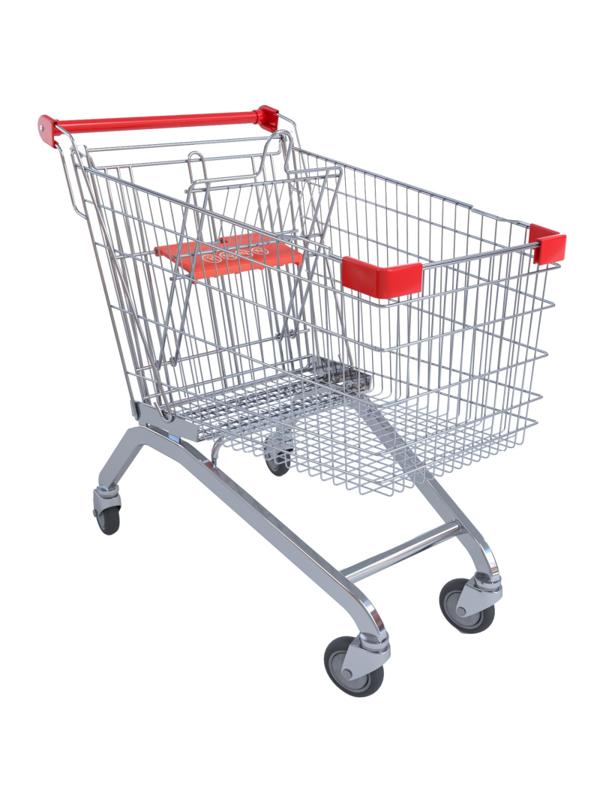 Тележка покупательская SM_А160 ДССРЗП красный пластик