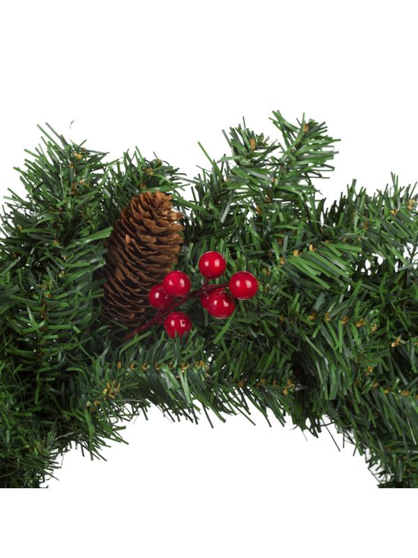 Венок Рождественнский, ПВХ, 40x40x15см, с ягодами и шишками, HD-CW112