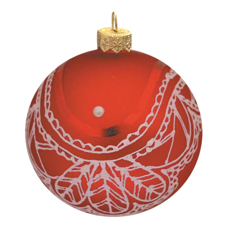 Шар Морозное кружево, 85 мм., в подарочной упаковке КУ-85-194102