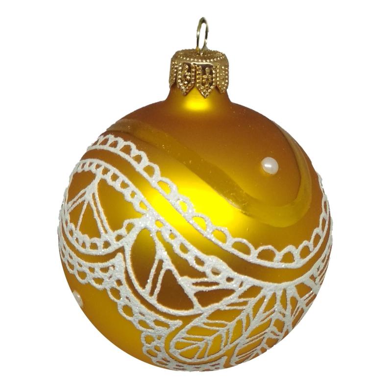 Шар Морозное кружево, 85 мм., в подарочной упаковке КУ-85-194102