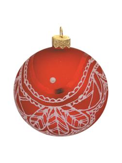 Шар Морозное кружево, 85 мм., в подарочной упаковке КУ-85-194102